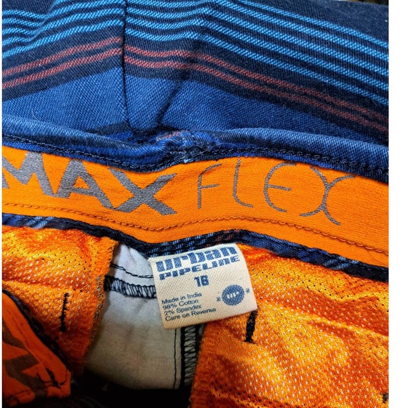 Urban Pipeline Boys Striped knee length Board Shorts 16 - Picture 4 of 5